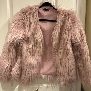 Pink Fuzzy Faux Fur Jacket